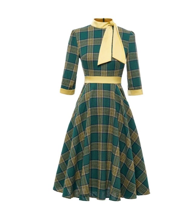 Φόρεμα Vintage Green Elegance