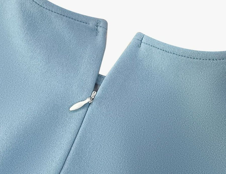 Γυναικείο Vintage Φόρεμα Μπλε Πουά