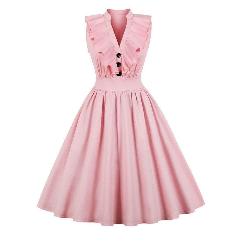 Ροζ Φόρεμα Vintage Froufrou Plus Size