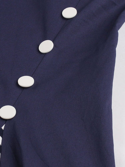 Vintage Plus Size 50s Φόρεμα Μπλε