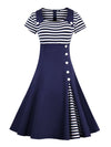 Vintage Plus Size 50s Φόρεμα Μπλε