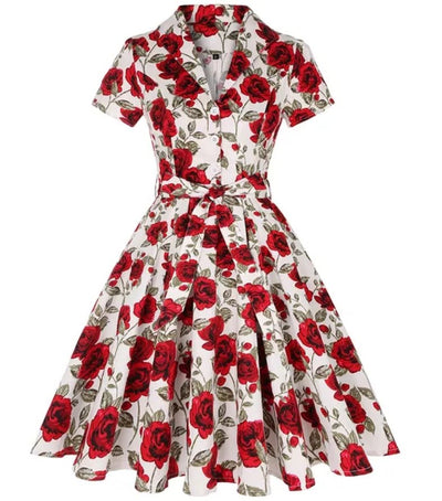 Φόρεμα Με Κουμπιά Vintage Plus Size 50s