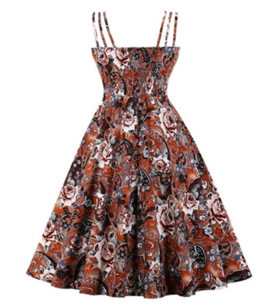 Φόρεμα Vintage Plus Size White Coffee