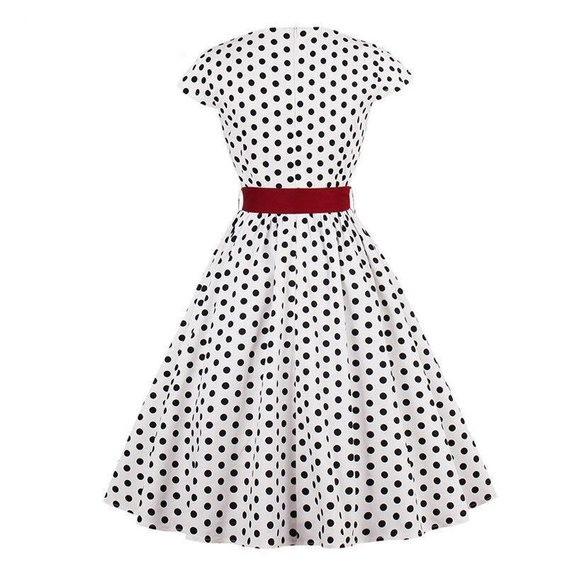 Φόρεμα Vintage Plus Size Λευκή Ζώνη