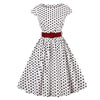 Φόρεμα Vintage Plus Size Λευκή Ζώνη