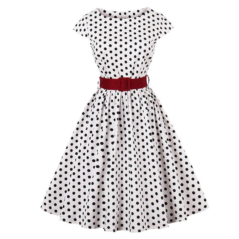Φόρεμα Vintage Plus Size Λευκή Ζώνη