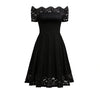 Vintage Φόρεμα Plus Size Κέντημα Μαύρο