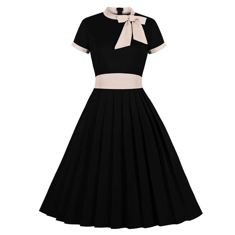 Vintage Plus Size Chic Μαύρο Φόρεμα