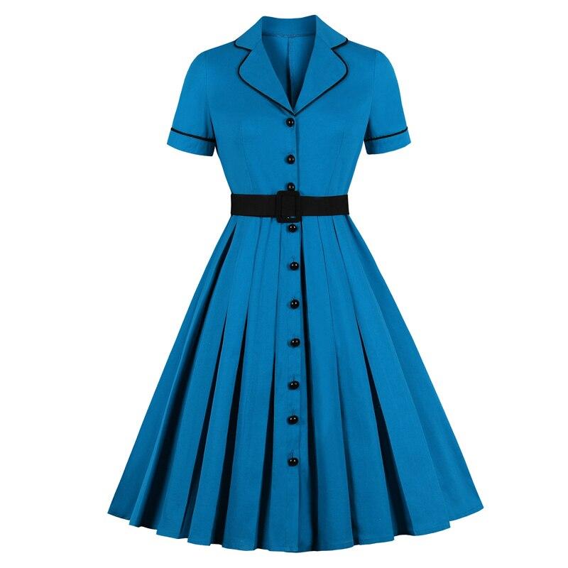 Plus Size Vintage Φόρεμα Με Εγκοπή Γιακά