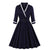 Φόρεμα Vintage Plus Size Navy V-Neck