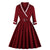 Vintage Plus Size Κόκκινο Φόρεμα Με V Λαιμόκοψη