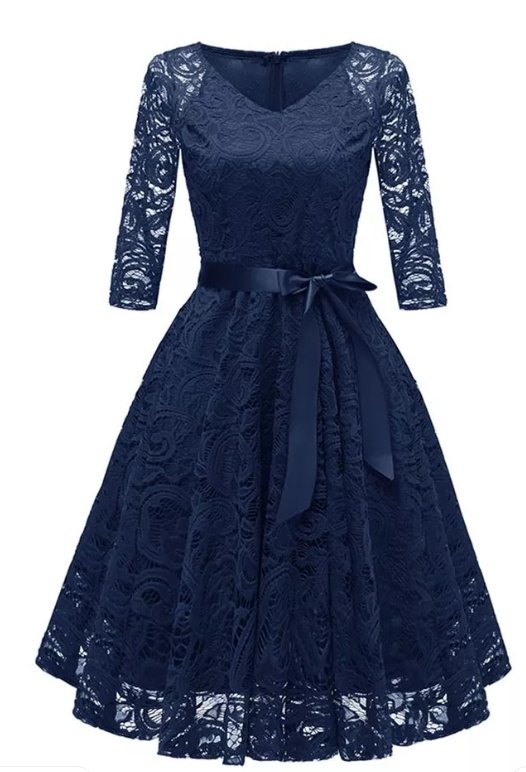 Φόρεμα Blue Lace Plus Size Vintage