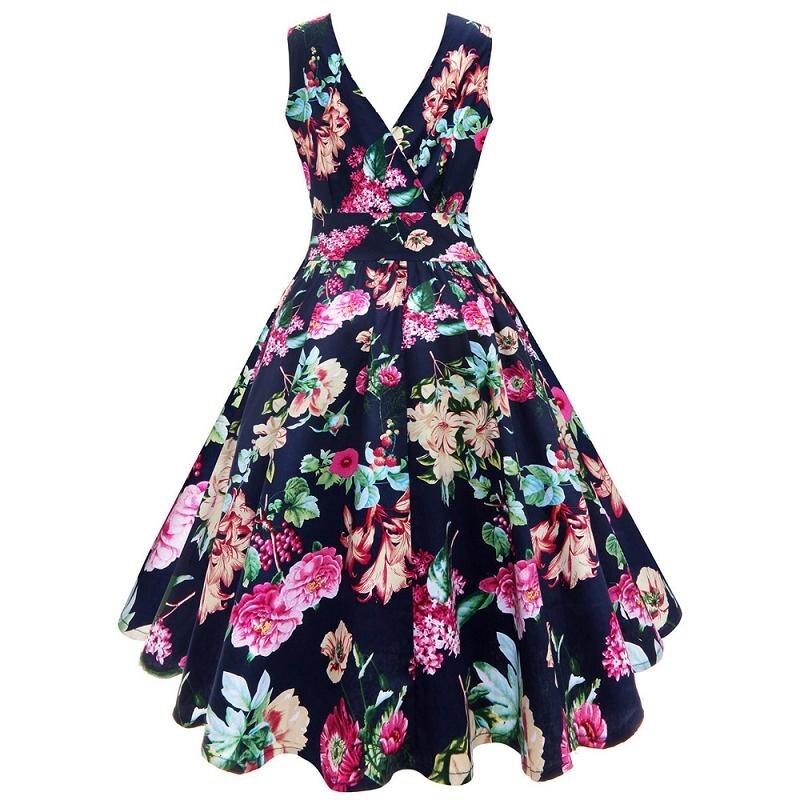 Φόρεμα Vintage Plus Size Flower