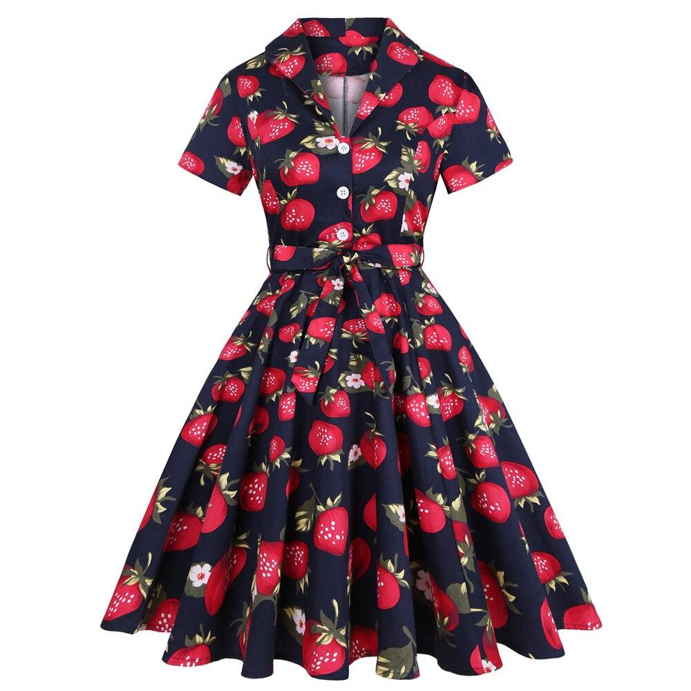 Vintage Φόρεμα Strawberry Plus Size