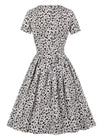 Vintage Plus Size Ψηλόμεσο Φόρεμα Λευκό