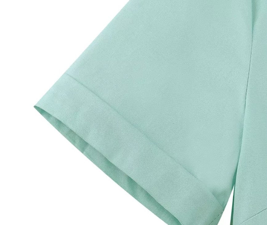 Φόρεμα Vintage Plus Size Ψηλόμεση Τιρκουάζ