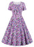 Φόρεμα Vintage Plus Size Ψηλόμεσο Μωβ