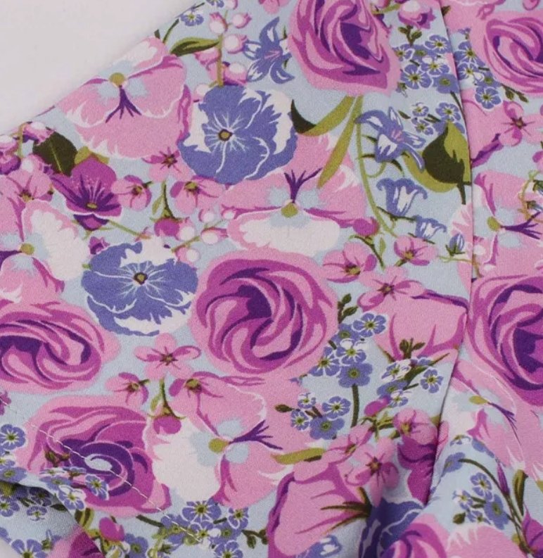 Φόρεμα Vintage Plus Size Ψηλόμεσο Μωβ