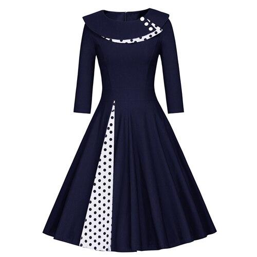 Φόρεμα Vintage Plus Size Winter Blue