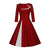 Vintage Φόρεμα Plus Size Winter Burgundy