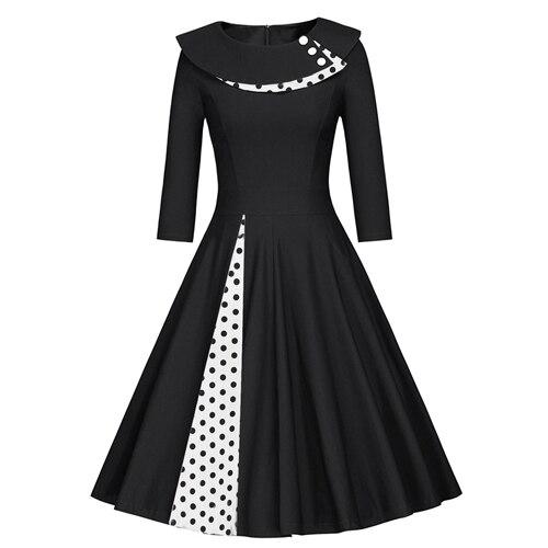 Χειμερινό Μαύρο Φόρεμα Vintage Plus Size