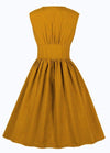 Κίτρινο Vintage Φόρεμα Plus Size