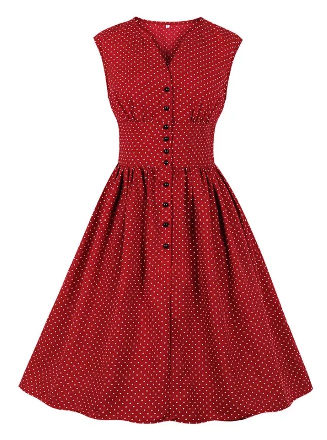 Plus Size Vintage Dress Letter