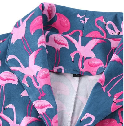 Φόρεμα Vintage Plus Size Navy Birds