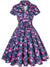 Φόρεμα Vintage Plus Size Navy Birds