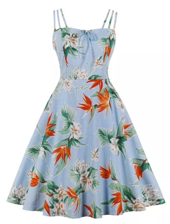 Vintage Φόρεμα Plus Size Nature Μαργαρίτες
