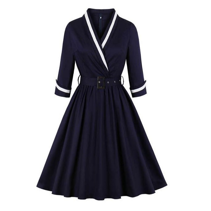 Μπλε Φόρεμα Plus Size 50s