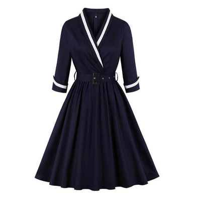 Μπλε Φόρεμα Plus Size 50s