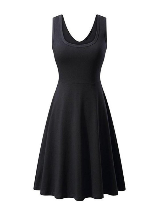 Plus Size Vintage Φόρεμα Απλό Μαύρο