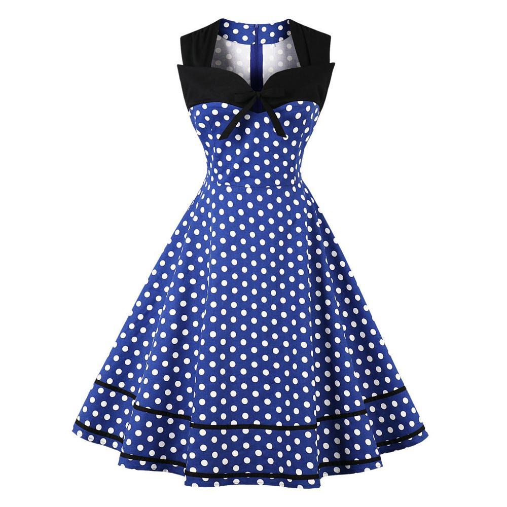 Vintage Plus Size Ρετρό Φόρεμα Μπλε