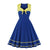 Vintage Φόρεμα Plus Size Retro Yellow Blue