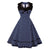 Vintage Φόρεμα Plus Size Retro Navy