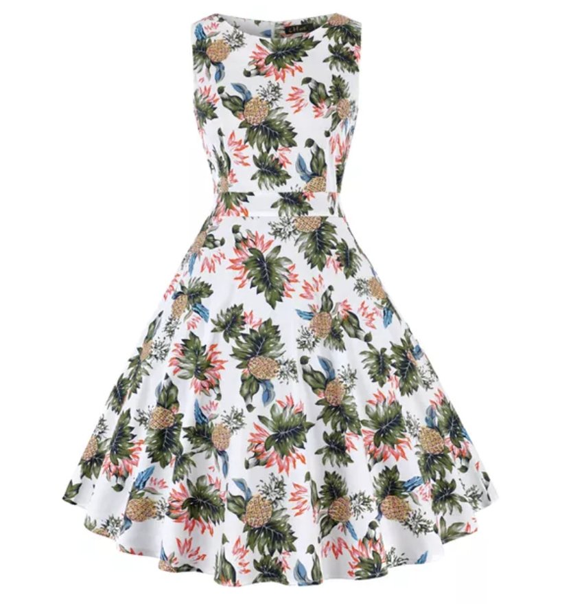 Vintage Plus Size Rockabilly Φόρεμα Ανανά