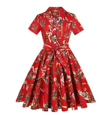 Vintage Plus Size Rockabilly Bar Φόρεμα