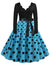 Vintage Plus Size Rockabilly Φόρεμα Μπλε Πουά