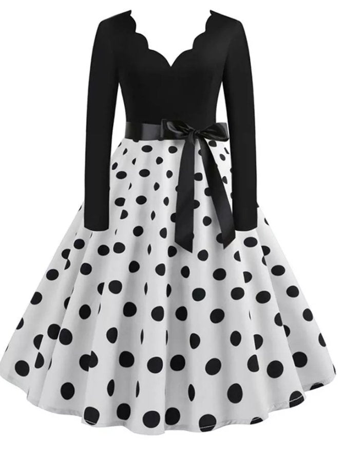 Vintage Plus Size Rockabilly Φόρεμα Μαύρο