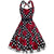 Vintage Plus Size Φόρεμα Rockabilly Μαύρα Τριαντάφυλλα