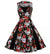 Vintage Plus Size Φόρεμα Rockabilly Skull Red
