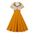 Vintage Plus Size Swing Φόρεμα Πορτοκαλί Λευκό