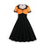 Vintage Plus Size Swing Φόρεμα Πορτοκαλί Μαύρο