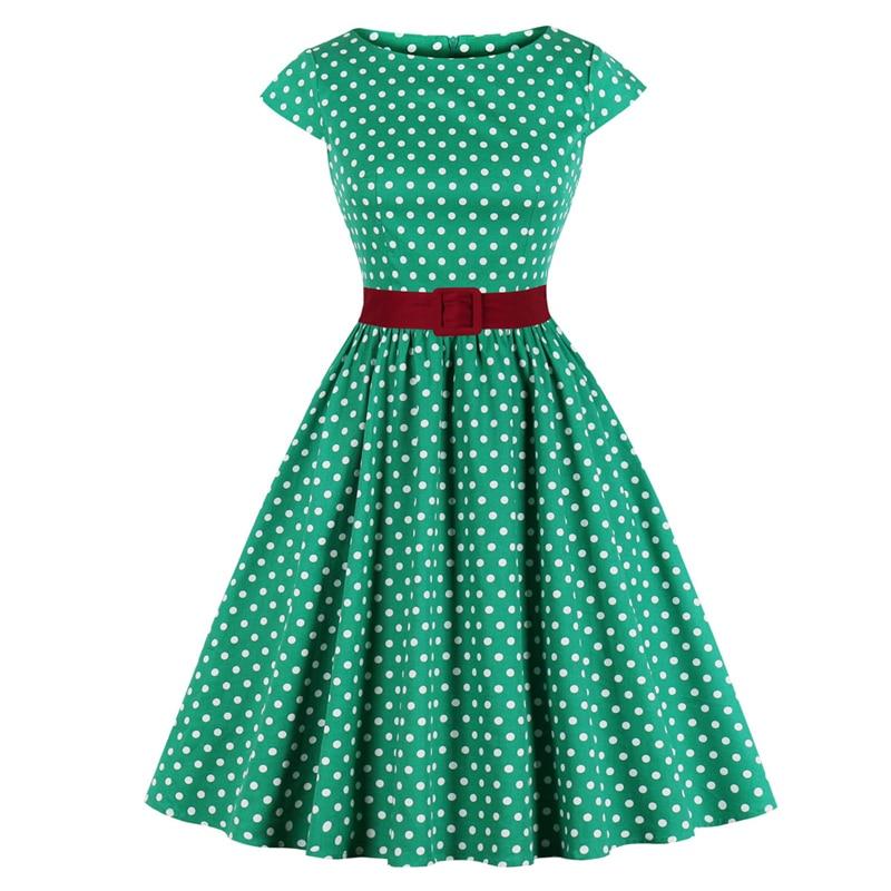 Φόρεμα Vintage Plus Size Πράσινη Ζώνη