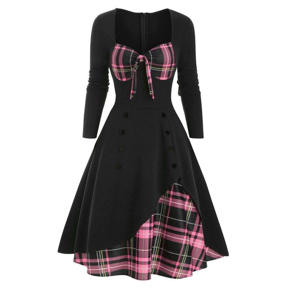 Vintage Χειμερινό Φόρεμα Plus Size Ροζ