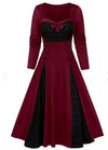 Vintage Χειμερινό Φόρεμα Plus Size Κόκκινο