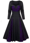 Vintage Χειμερινό Φόρεμα Plus Size Μωβ