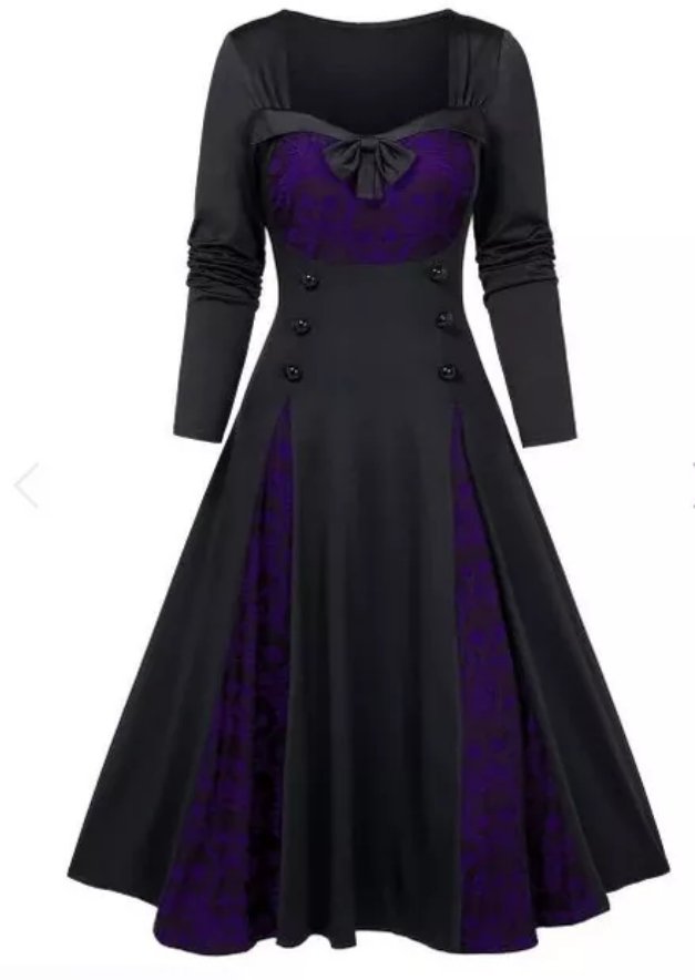 Vintage Χειμερινό Φόρεμα Plus Size Μωβ