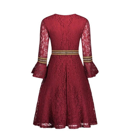 Vintage Μακρύ Boho Κόκκινο Φόρεμα